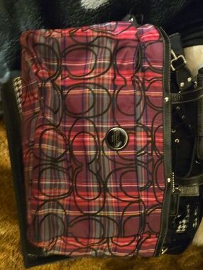 Coach Pink Plaid Signature Bag